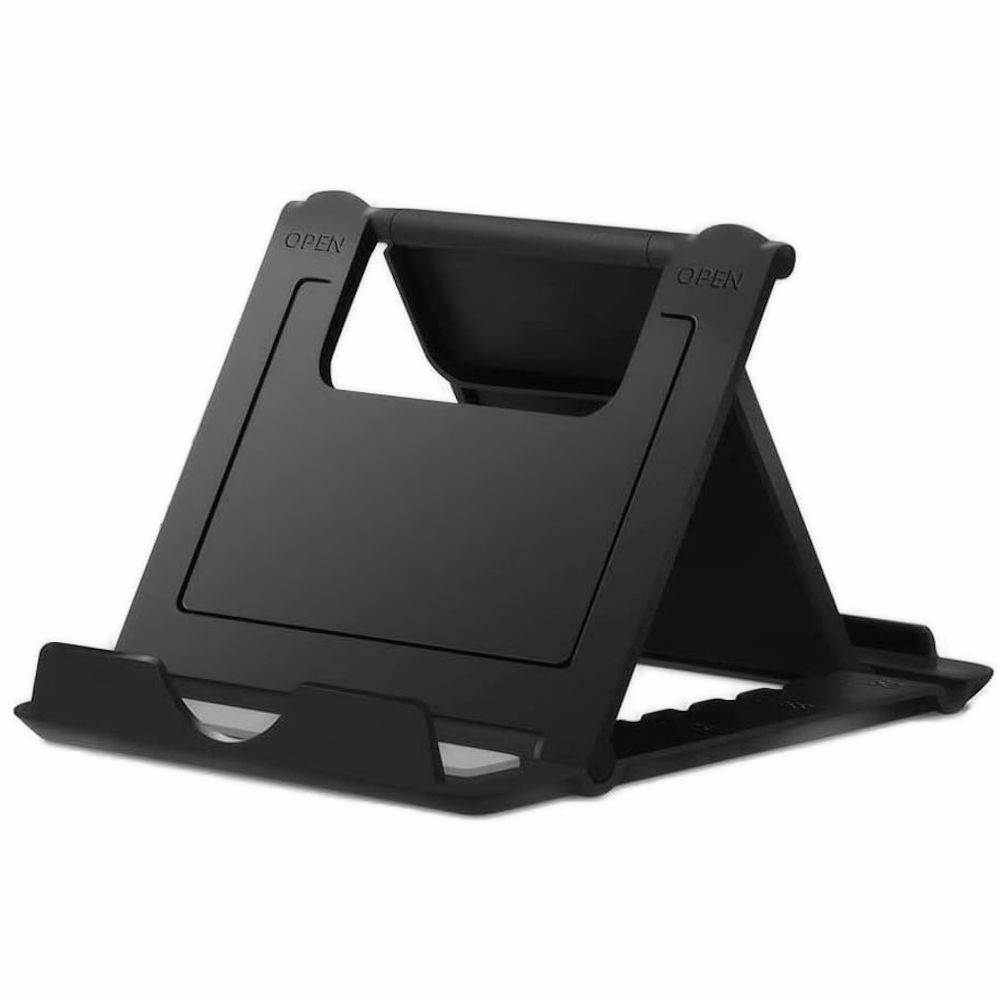 Adjustable Desktop Folding Stand for Smartphone and Tablet - Black