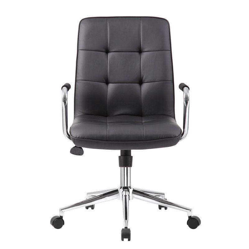 Modern Office Chair with Chrome Arms Black - Boss Office Products