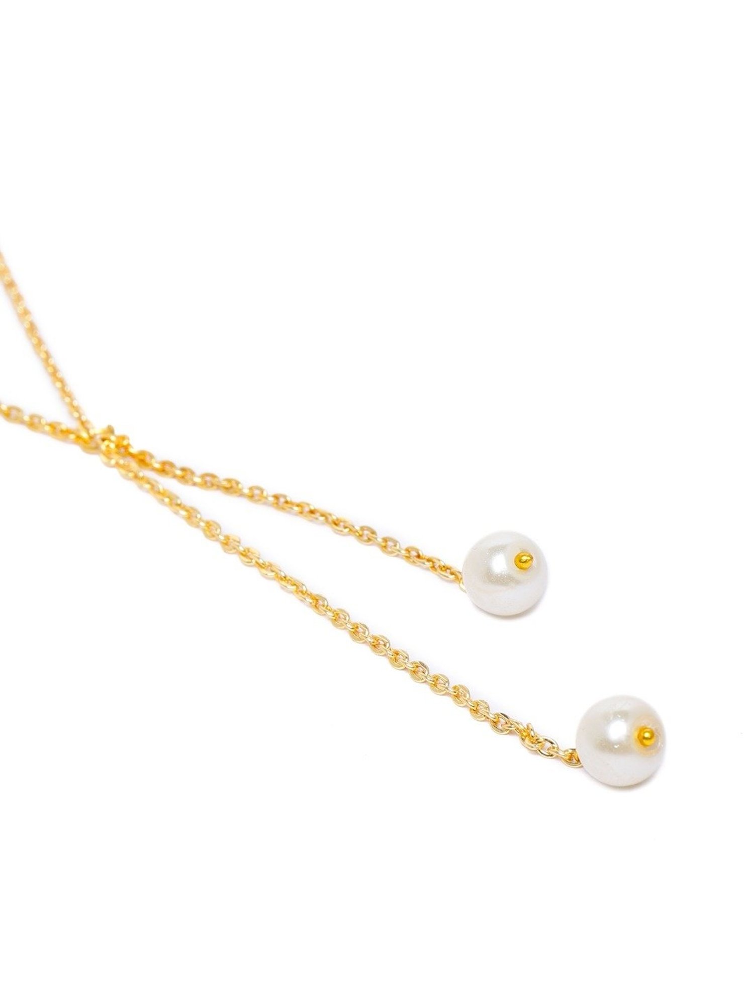 Zaveri Pearls Gold Tone Long Party Bling Contemporary Pearls Chain-ZPFK10320