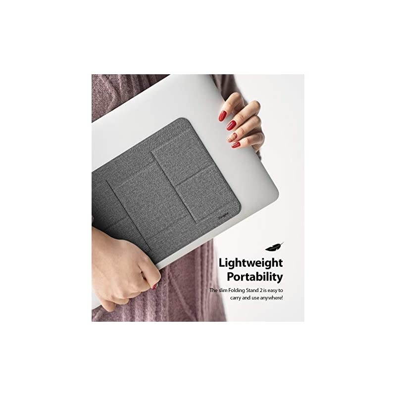 Folding Stand 2, Portable & Foldable Design Lightweight Anti-Slide Open Space Cooling Two Elevation Adjustments Invisible Laptop Stand for MacBooks, Tablets, Laptops and Notebooks - Gray