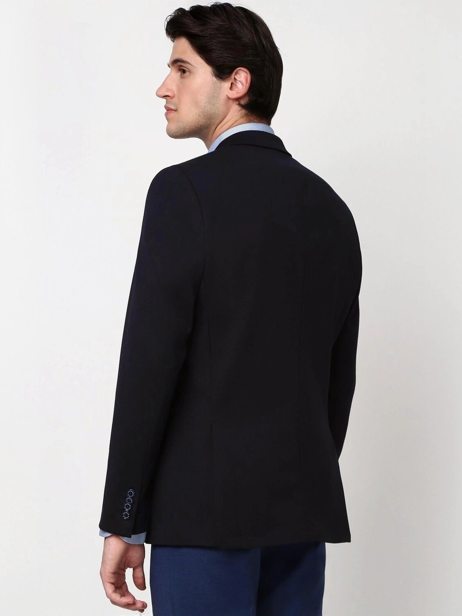 Peter England Elite Black Slim Fit Blazer