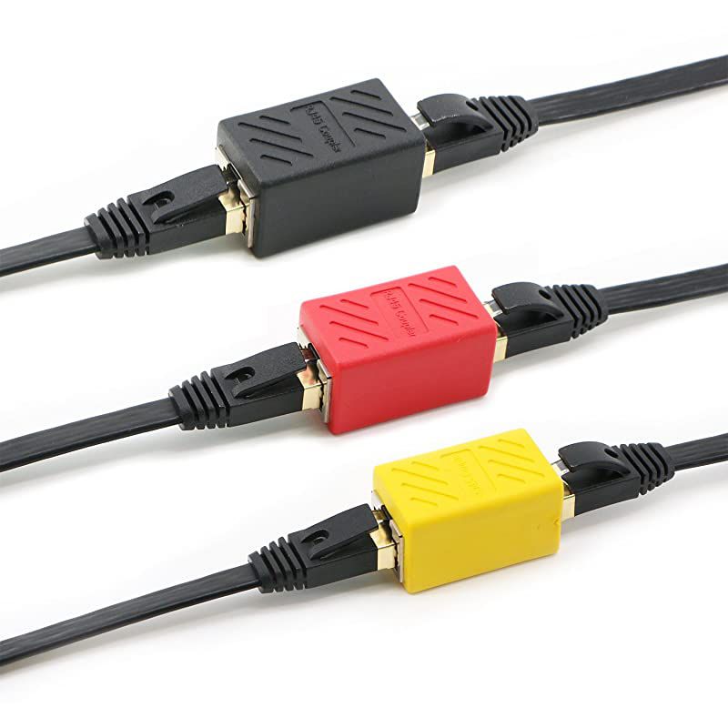 RJ45 Coupler inLine Coupler Cat6 Cat5e Cat5 Ethernet Cable Extender Adapter Female to Female 5 Pack