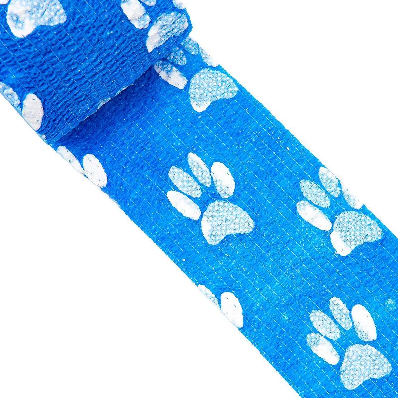 Juvale 8 Pack Self Adhesive Bandage Wraps, Cohesive Tape, Paw Print Pattern, 2 In x 5 Yard