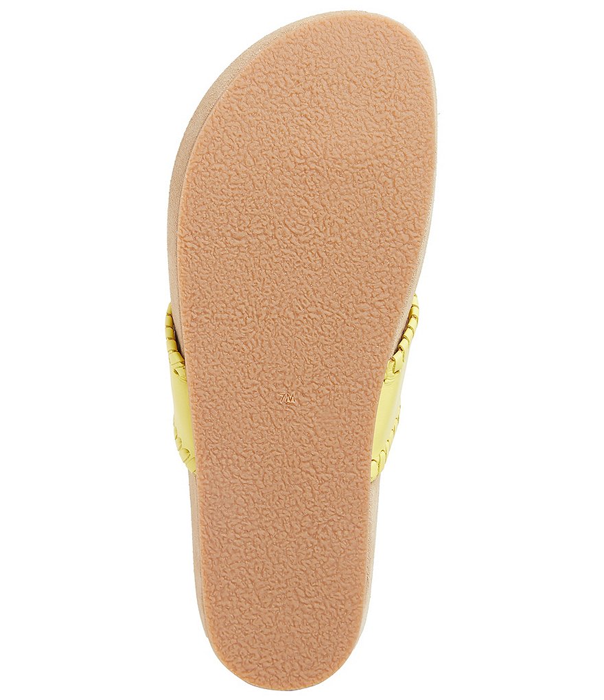 Jack Rogers Jacks Comfort Leather Whipstitch Detail Thong Sandals