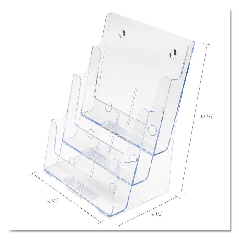 Deflecto Multi Compartment DocuHolder 3 Compartments 9 1/2w x 6 1/4d x 12 5/8h Clear 77301