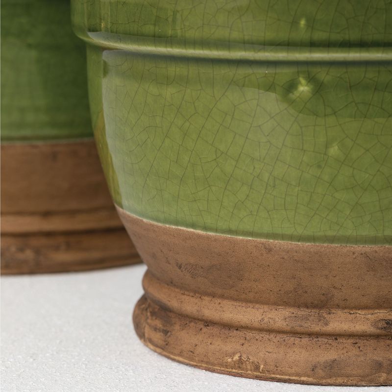 Sullivans Set of 2 Ceramic Bowl 5.75"H & 5"H Green