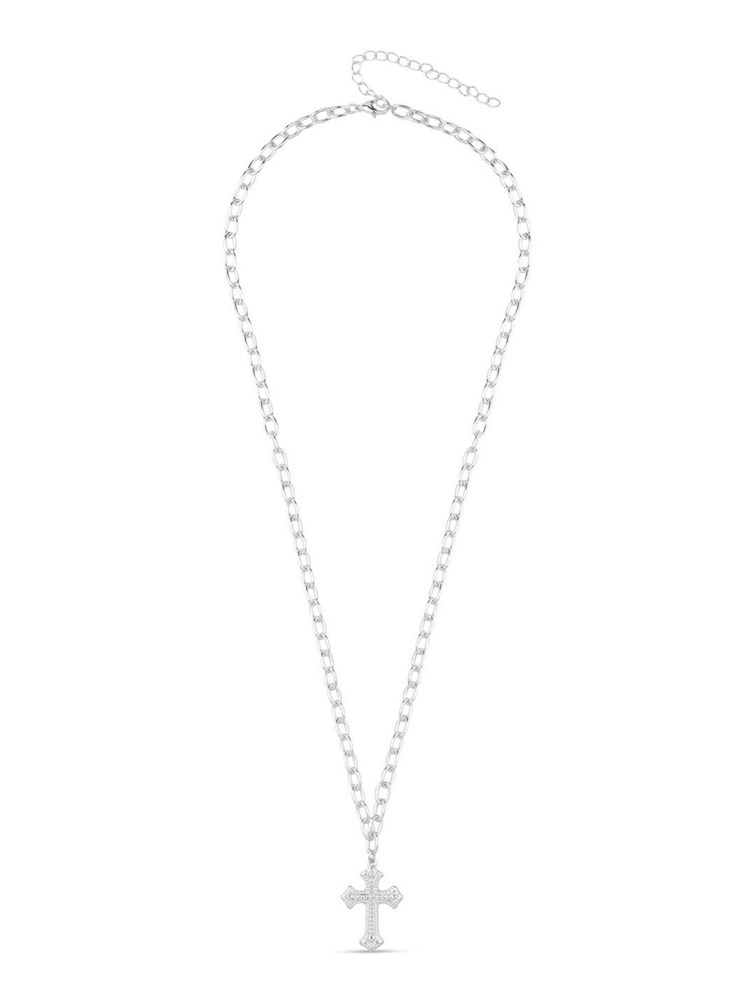 The Bro Code Silver-Plated Cross Pendant Necklace for Men