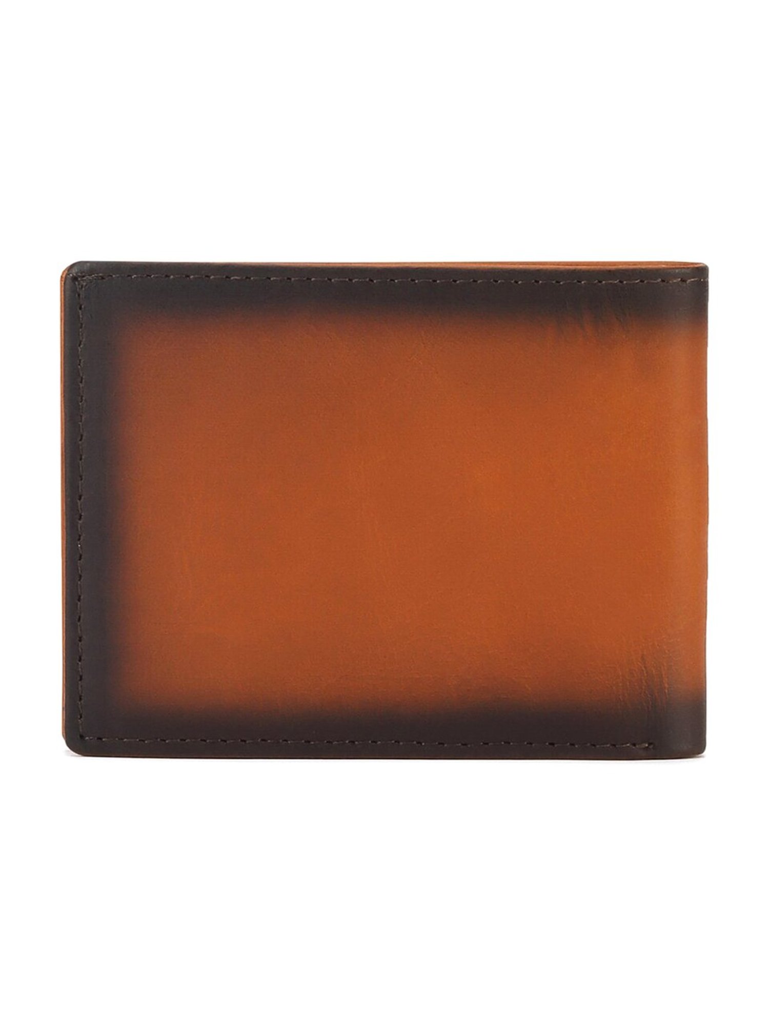 Van Heusen Brown Printed Leather Bi-Fold Wallet for Men