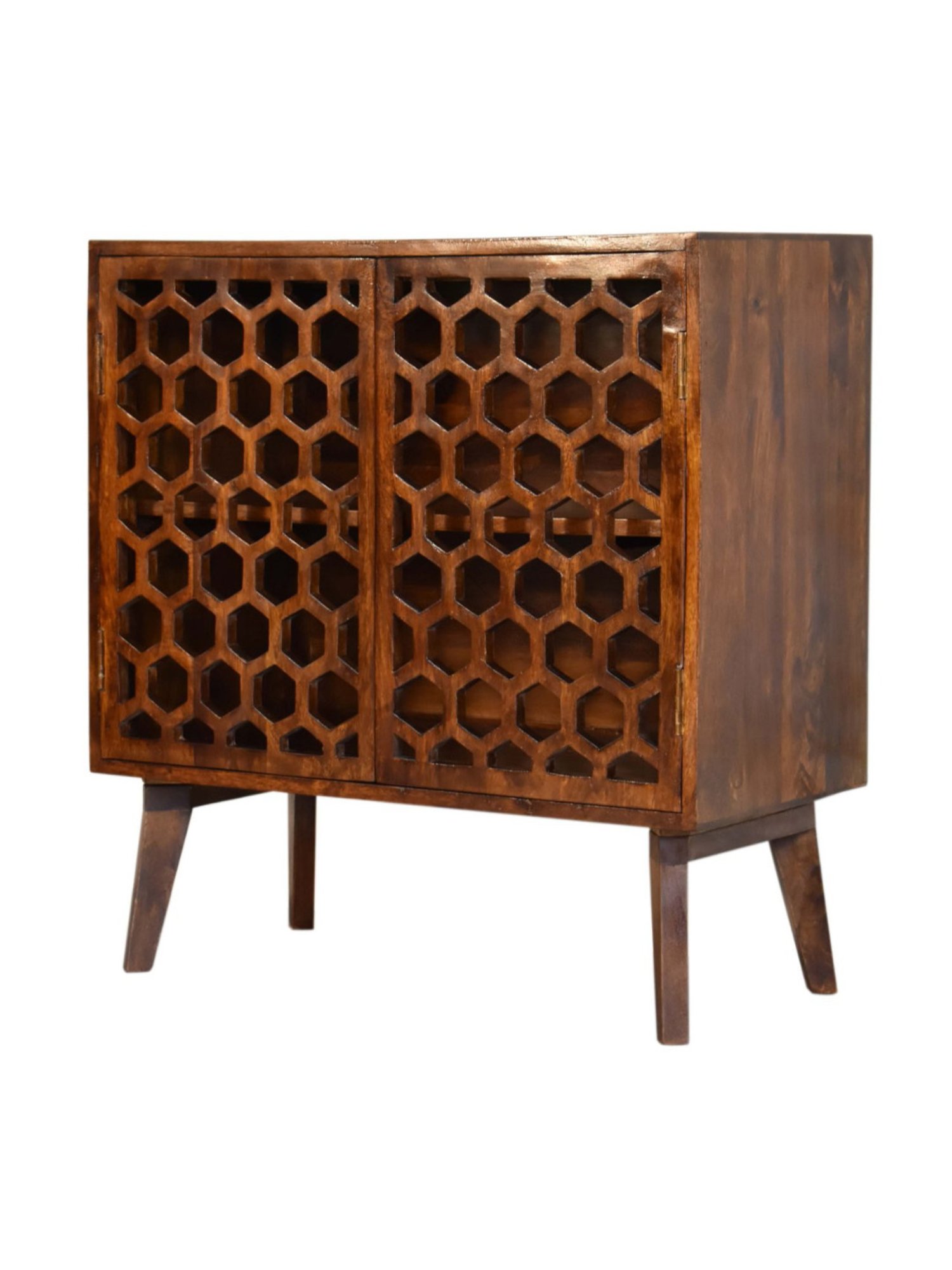 Artisan Furniture Chestnut Comb Brown Wood Cabinet