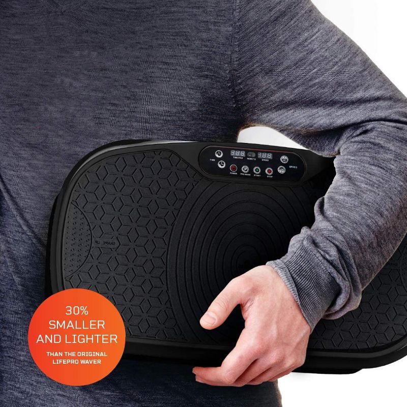 LifePro Portable Home Body Weight Training Fitness Exercise Workout Waver Mini Vibration Plate Platform Equipment Machine Set, Black