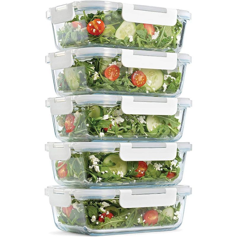 Fit & Fresh S/5 Dual Chamber 35oz Glass Food Containers