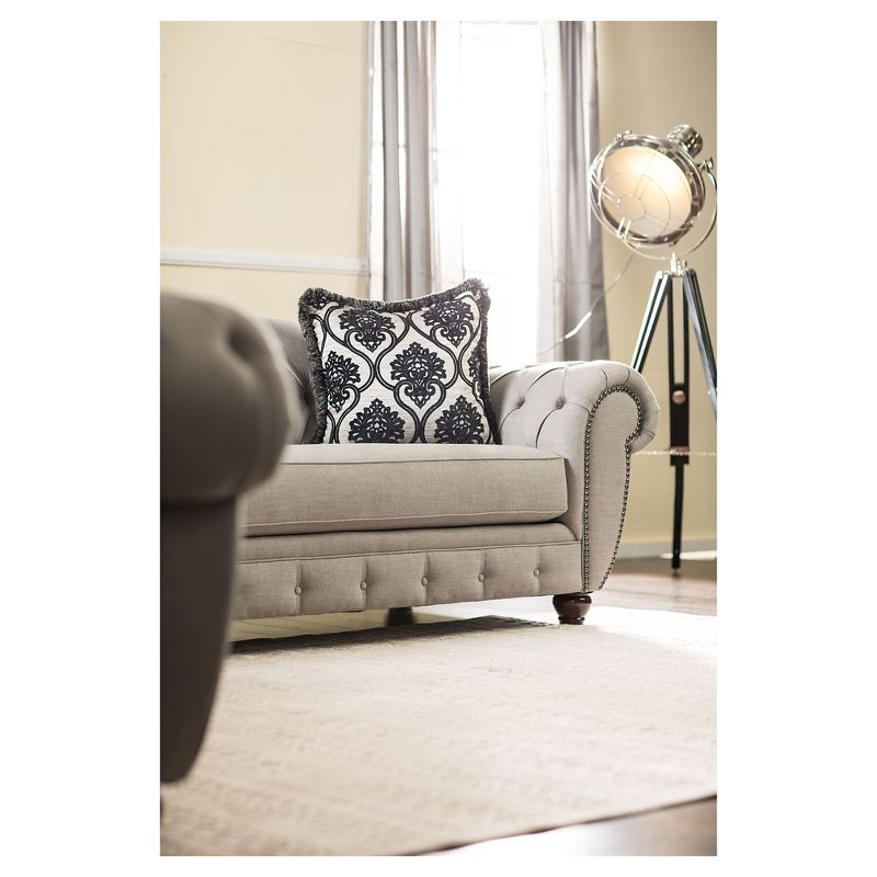 2pc Livingston Victorian Style Sofa and Loveseat Gray - HOMES: Inside + Out