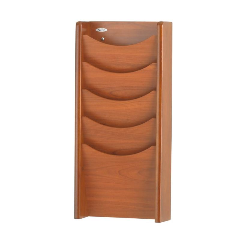 Safco Solid Wood Wall-Mount Literature Display Rack 11-1/4 x 3-3/4 x 23-3/4
