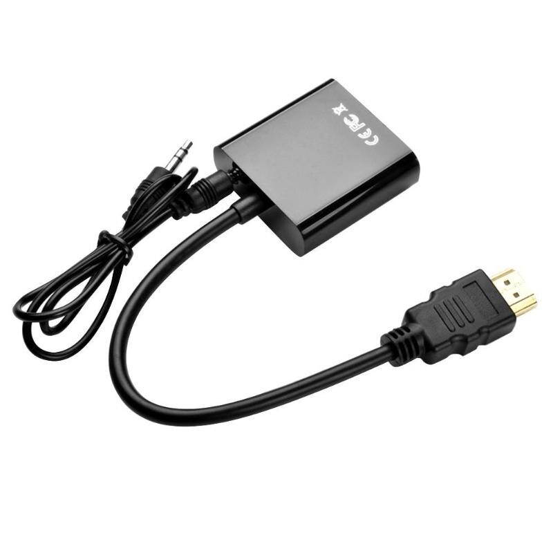 HDMI to VGA Adapter Male To Famale Converter Adapter 1080P Digital to 3.5mm Audio Cable For PC Laptop Tablet