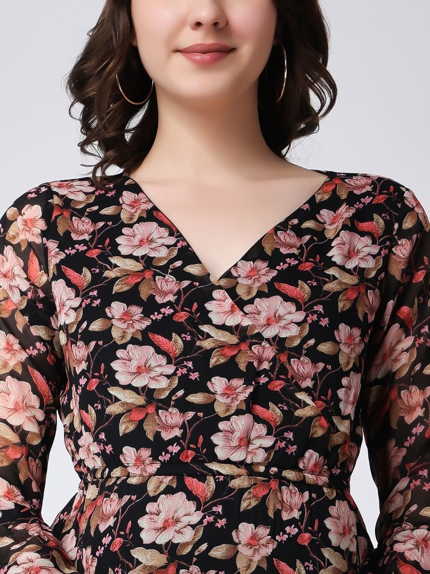 Moms Maternity Black Printed Dress