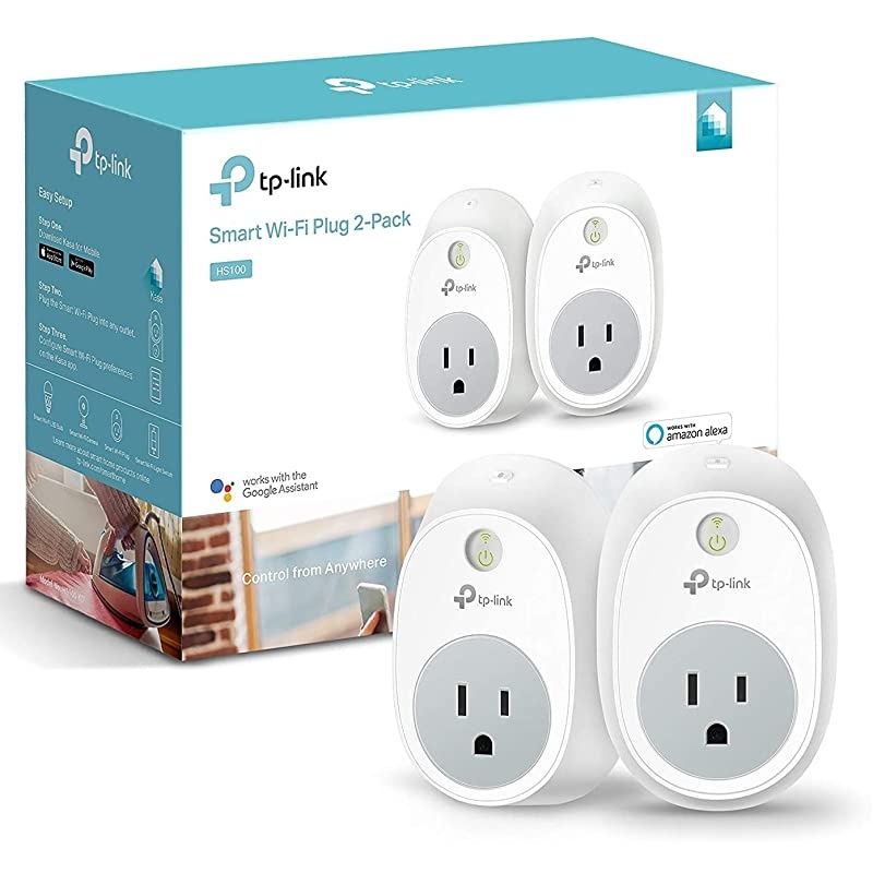 HS100 KIT) Plug by TP-Link, Smart Home Wi-Fi Outlet Works with Alexa, Echo, Google Home & IFTTT, No Hub Required, Remote Control, 15 Amp, UL Certified, 2-Pack ( Packaging May Vary )