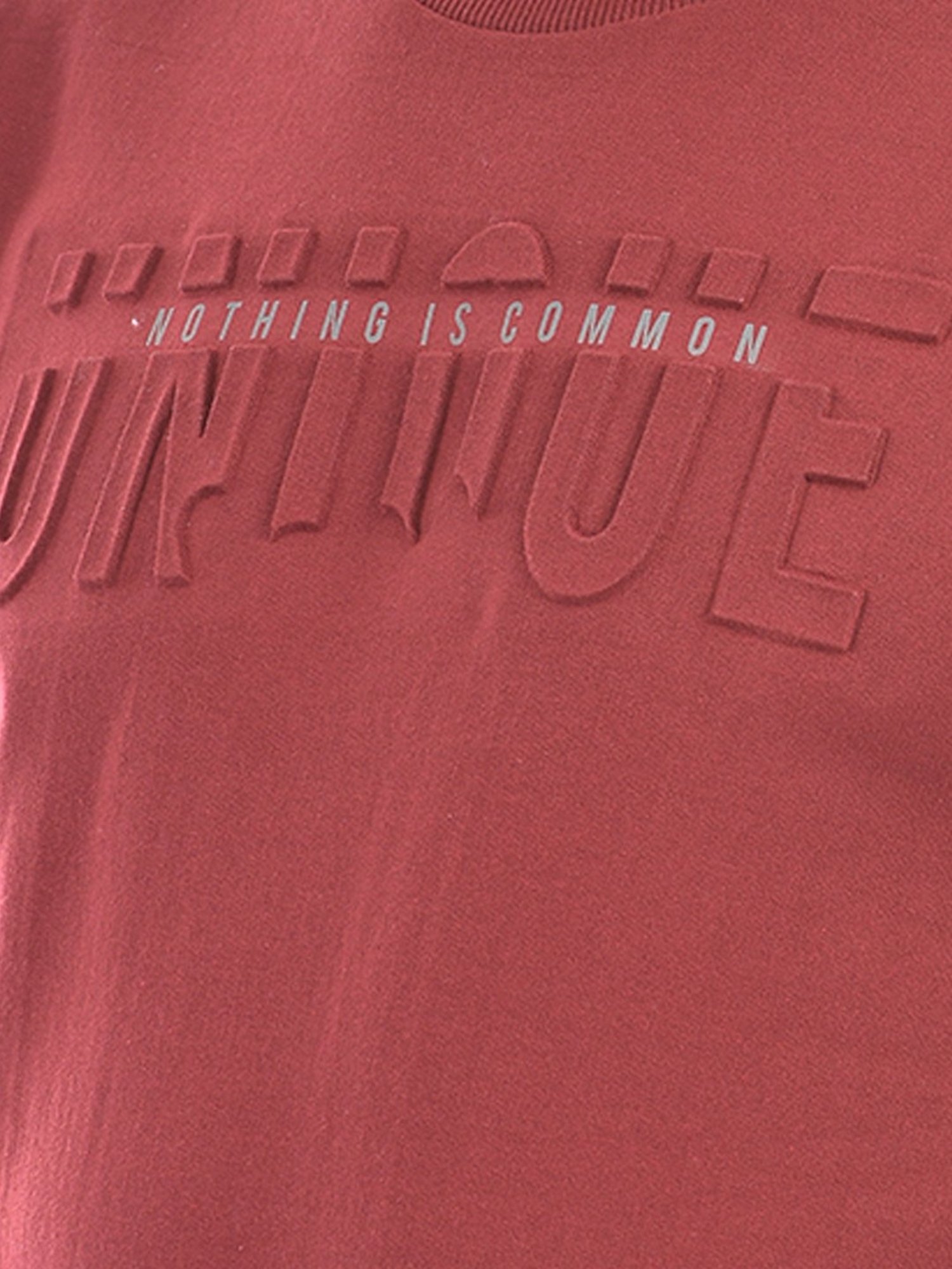 Lawman Pg3 Maroon Regular Fit Self Design Cotton Sweatshirt