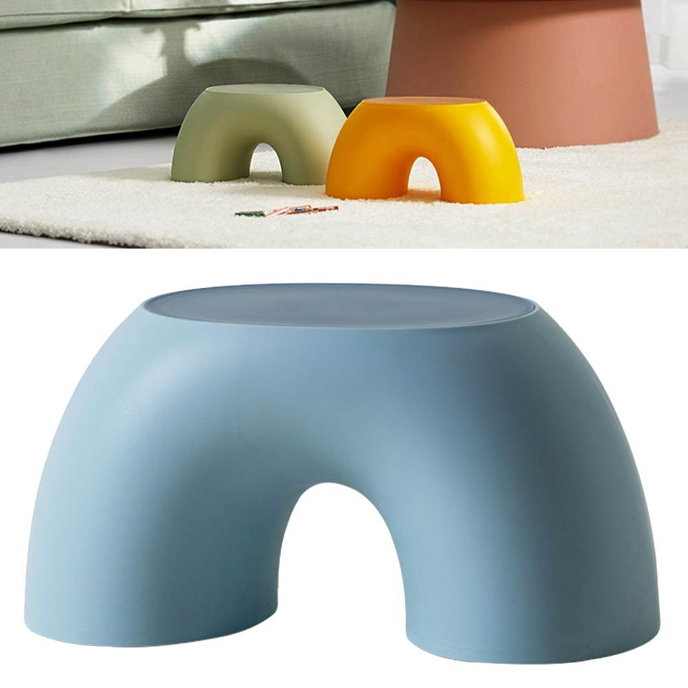 1Pc Annular Small Stool Simple Anti-slip Low Stool Shoes Wearing Stool Comfortable Stool for Home Office (Yellow)