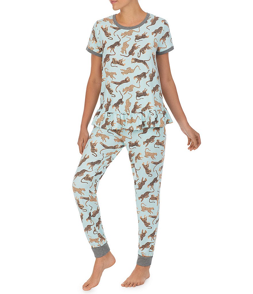 Kensie Ballerina Owl Printed Jersey Knit Jogger Coordinating Pajama Set