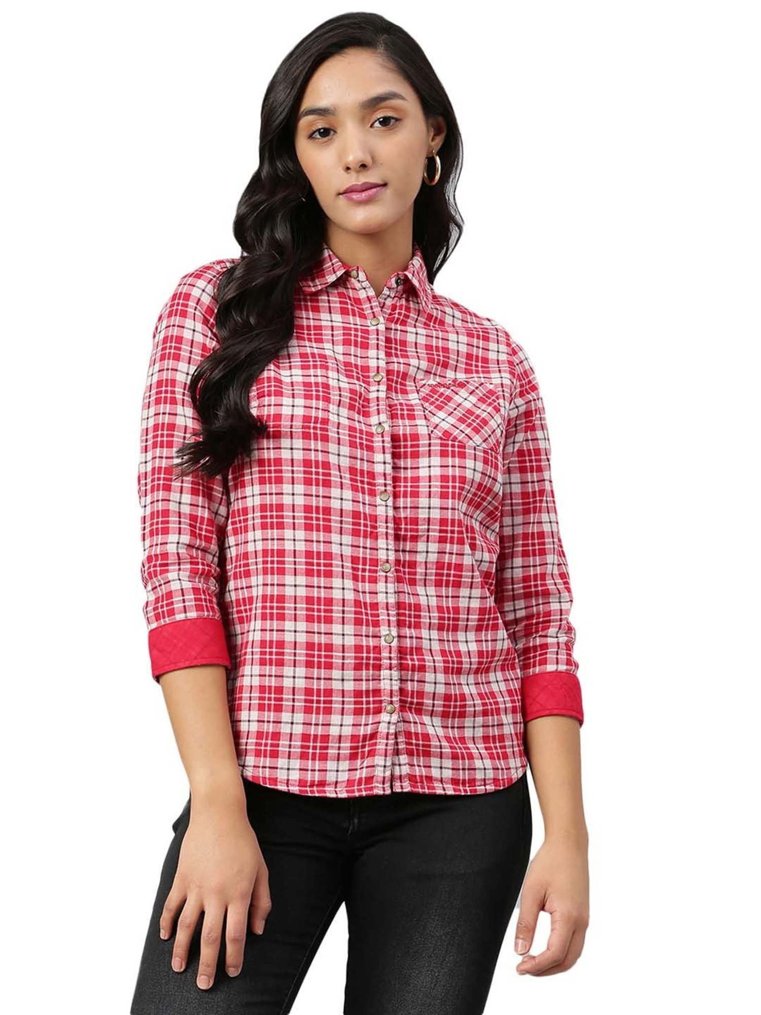Woodland Red Regular Fit Shirt