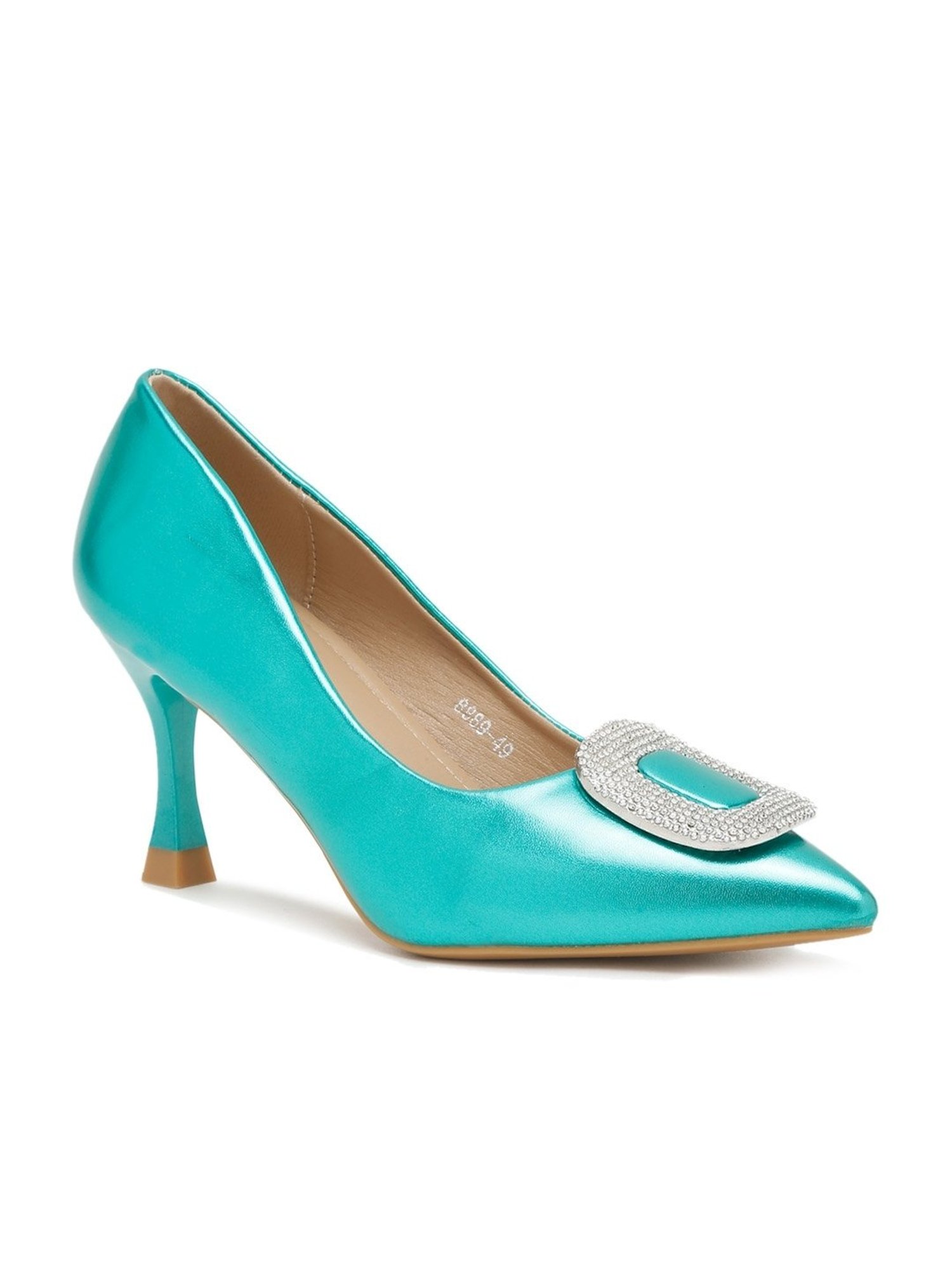 Flat N Heels Women's Green Stiletto Pumps