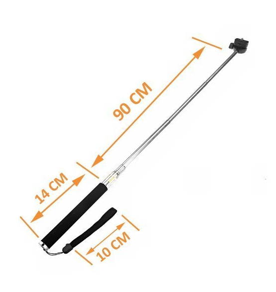 Extendable Selfie Handheld Stick Monopod Pod for iPhone, Samsung, camera with 1/4 inch Screw Hole (Pink)