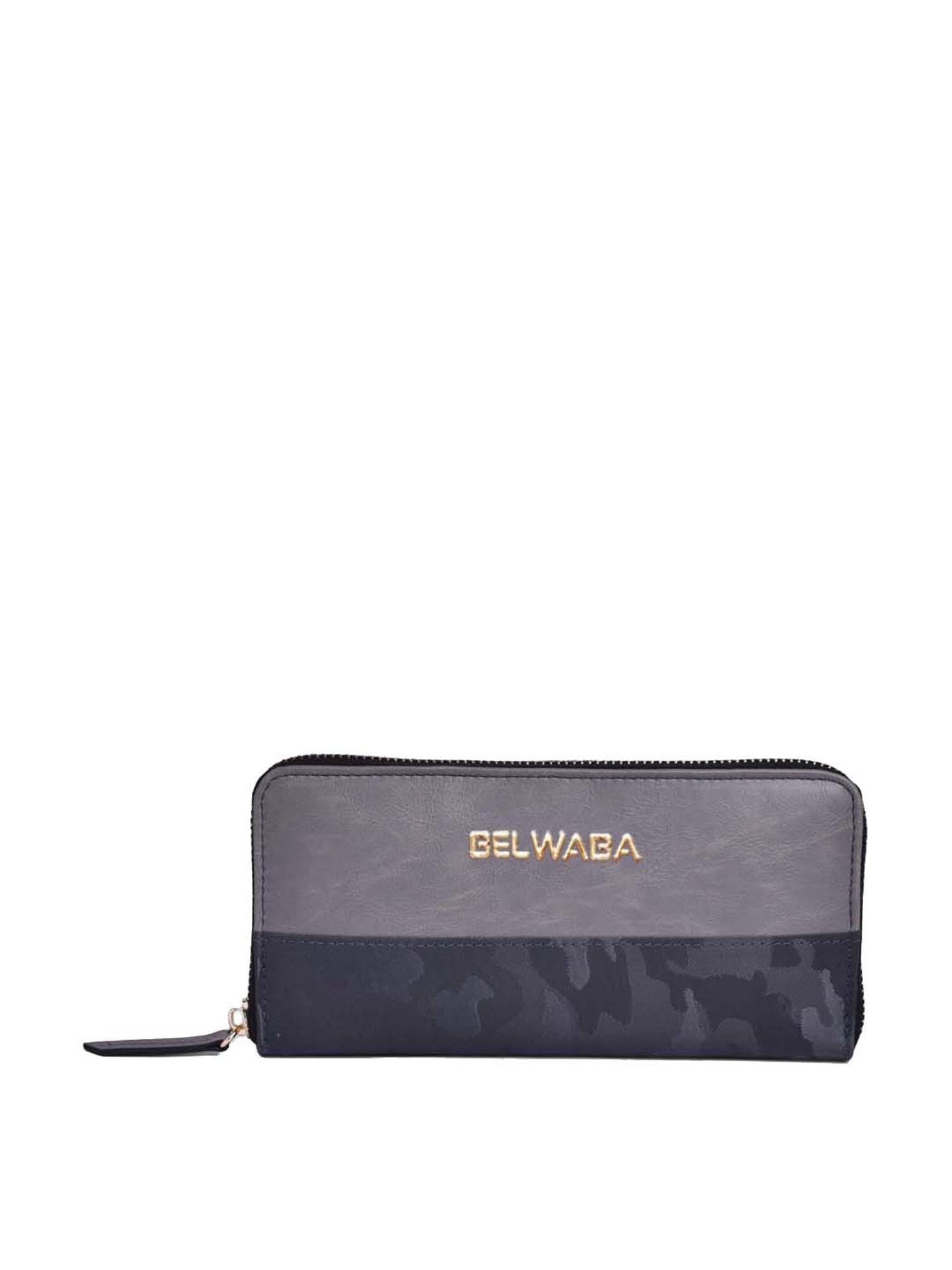 BELWABA Grey Printed Zip Around Wallet for Women