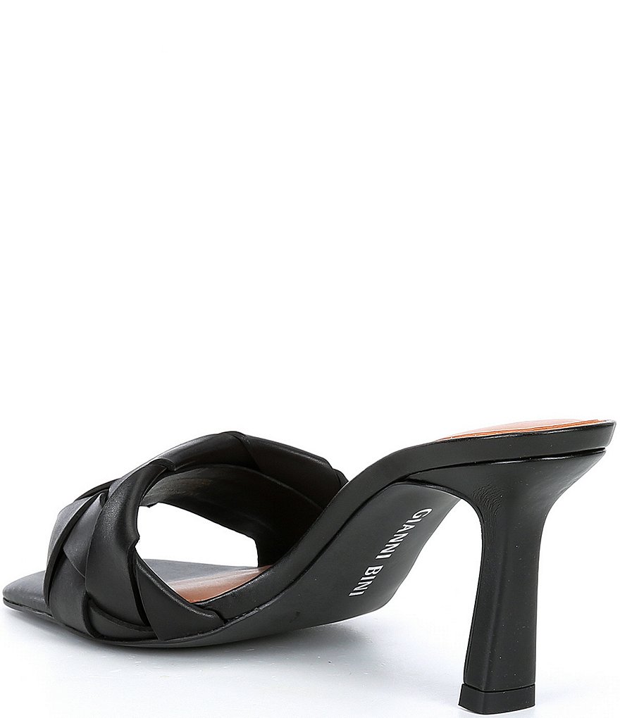 Gianni Bini Alonia Square Toe Woven Leather Mules