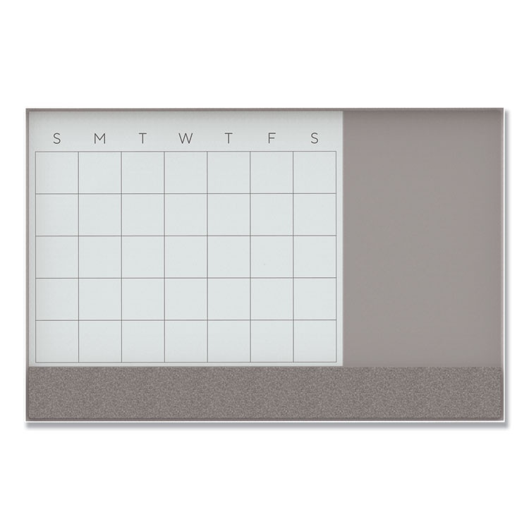 U Brands Dry Erase Combo Board 48 x 36 Month View White Surface & Frame