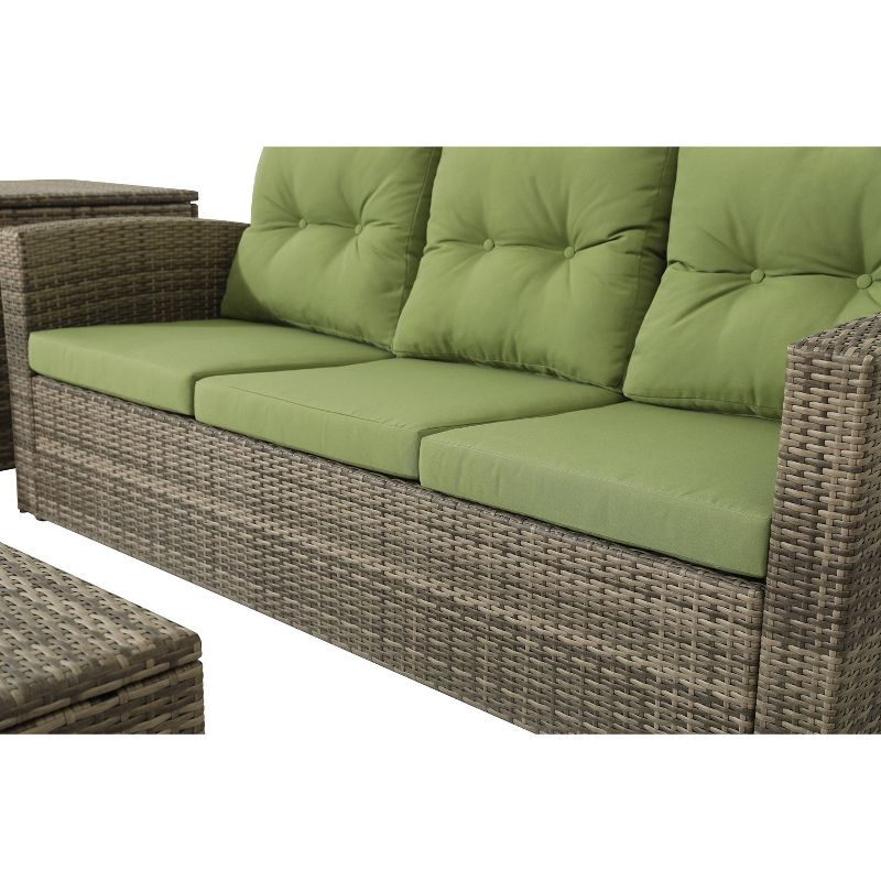 Draper 5pc Sectional Set with Sunbrella - Sage - Leisure Made