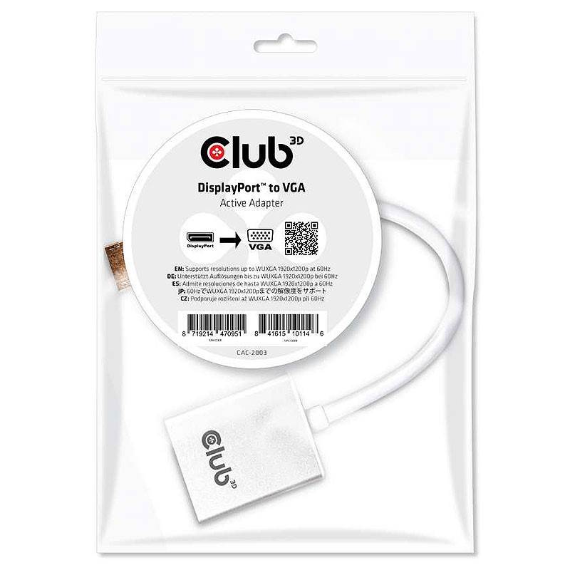 Club3D CAC-2003 DisplayPort to VGA Active Adapter