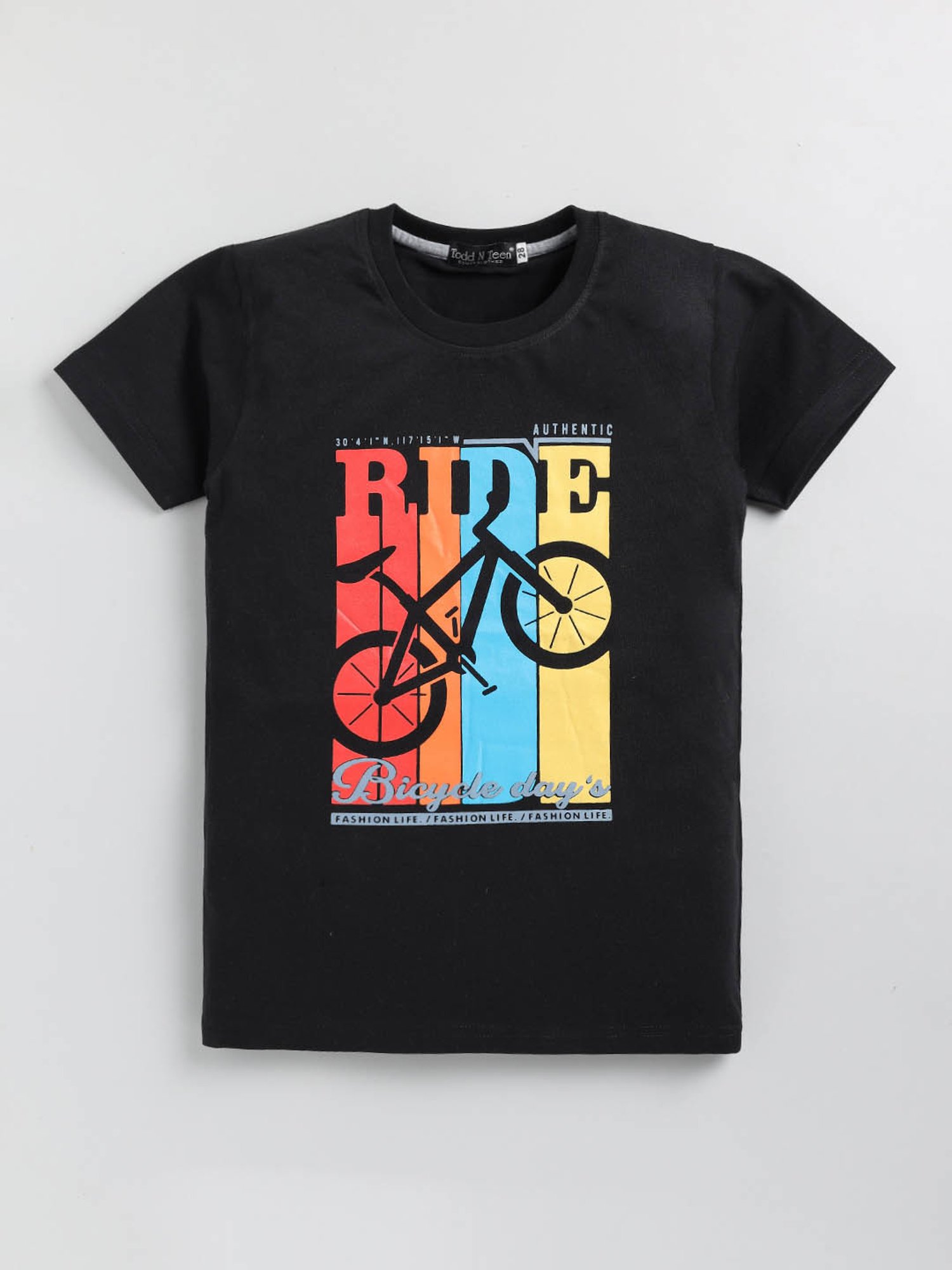 Todd N Teen Kids Black & Grey Printed T-Shirt with Trackpants