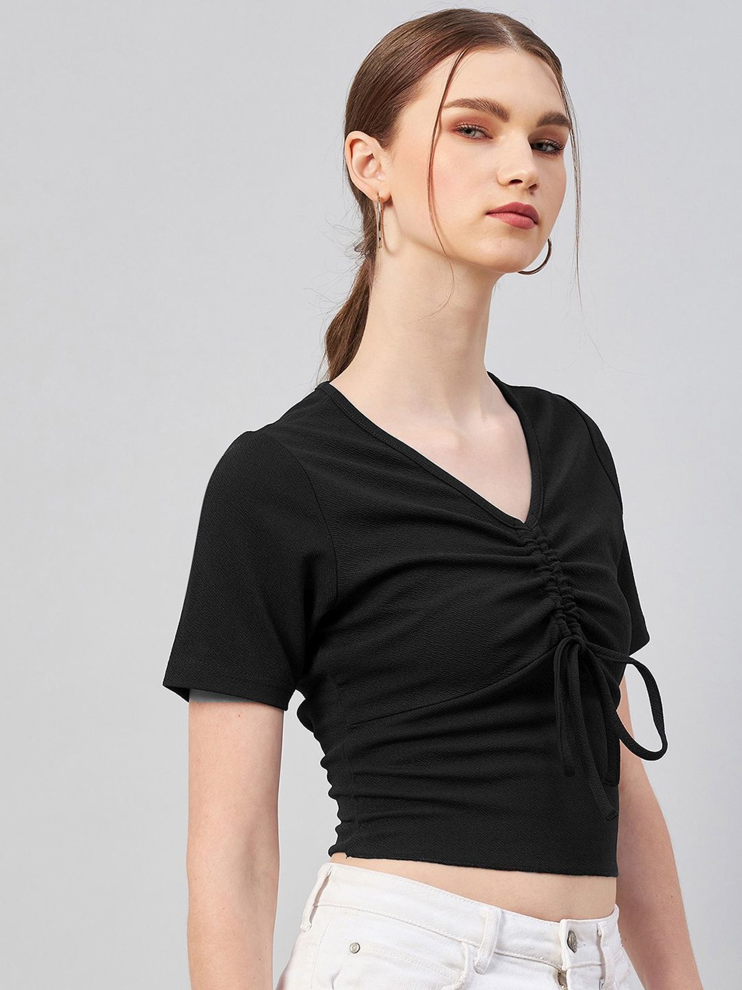Rare Black V Neck Top