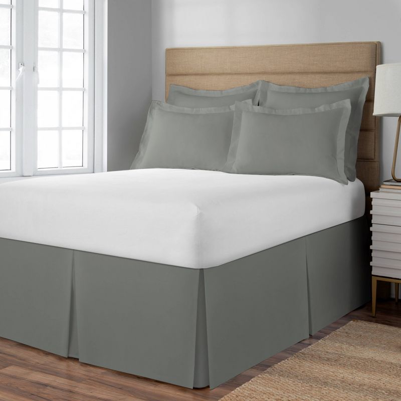 Space Maker Extra Long Twin Bed Skirt Silver Gray