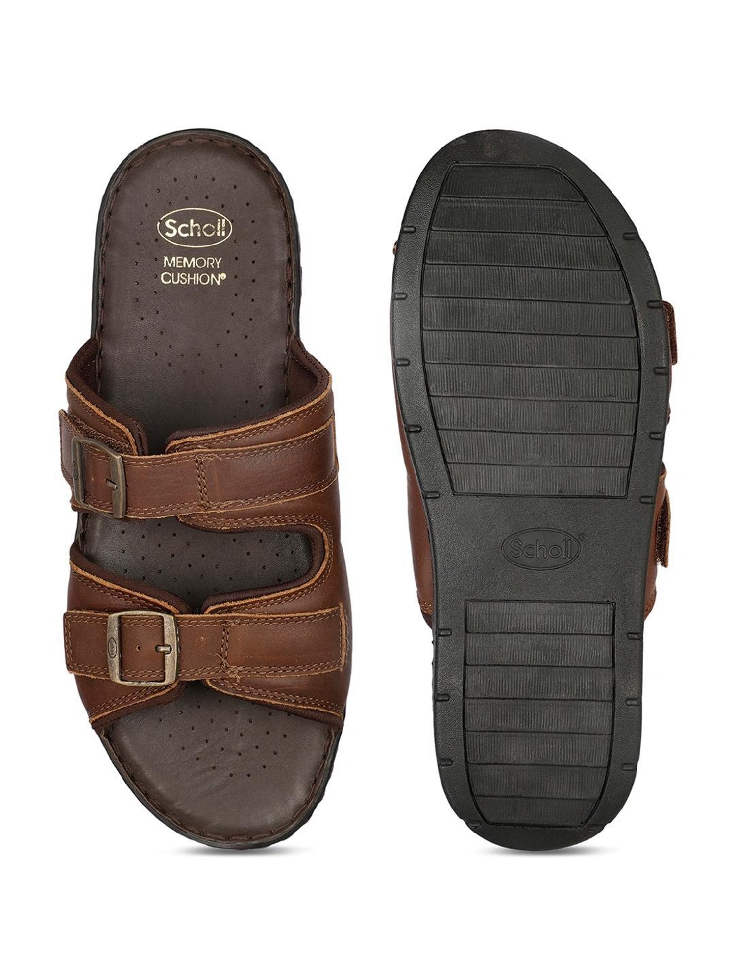 Scholl by Bata Men's JUSTIN Brown Casual Sandals