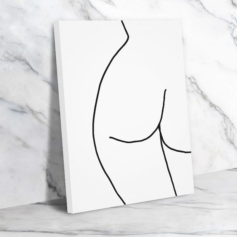 Americanflat One Line Face Drawing by Roseanne Kenny Wall Art Canvas - 11" x 14"