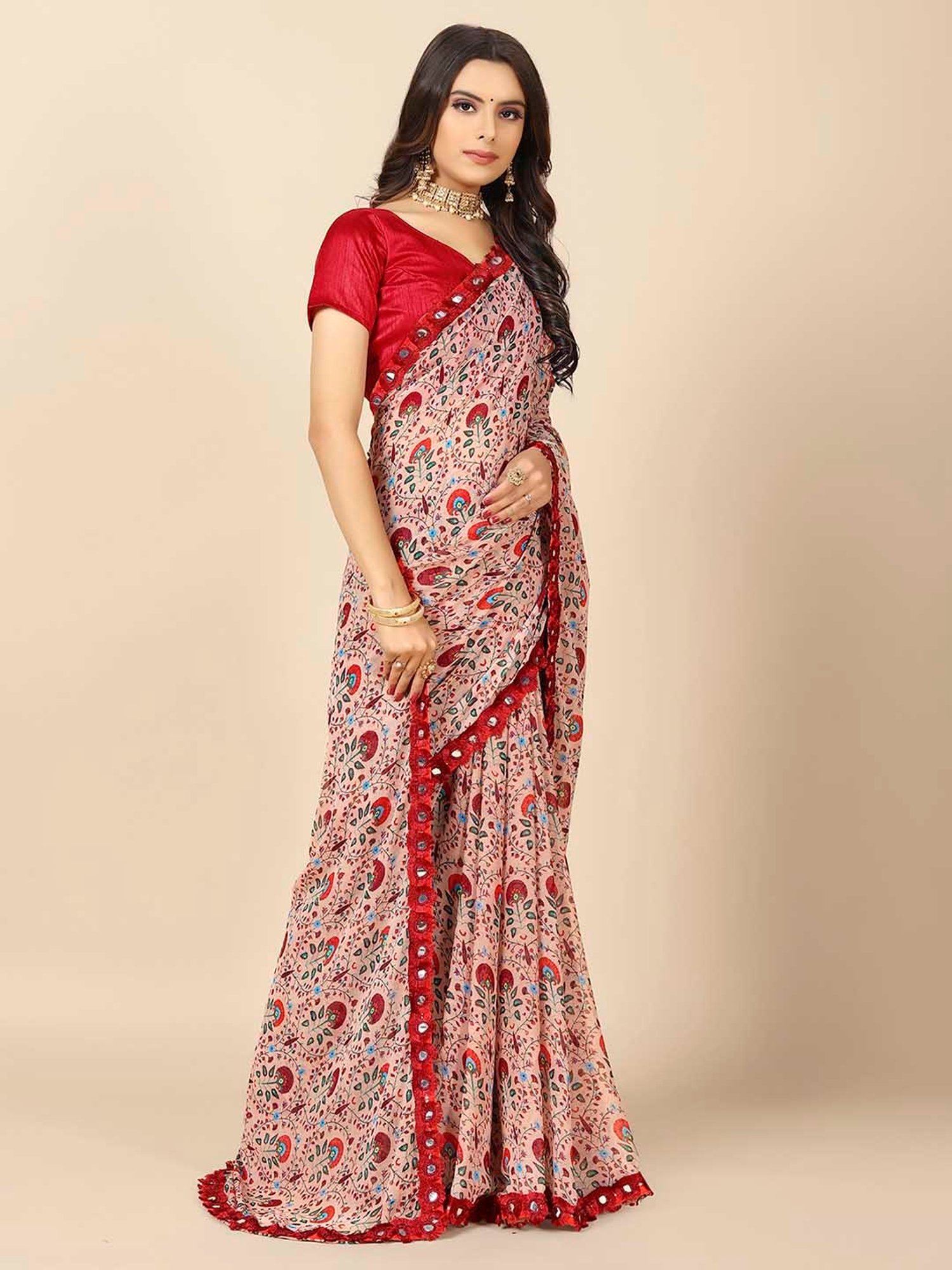 Rangita Multicolor Printed Saree With Blouse