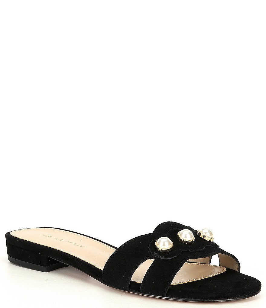 Pelle Moda Barton Suede Pearl Ornament Detail Dress Sandals
