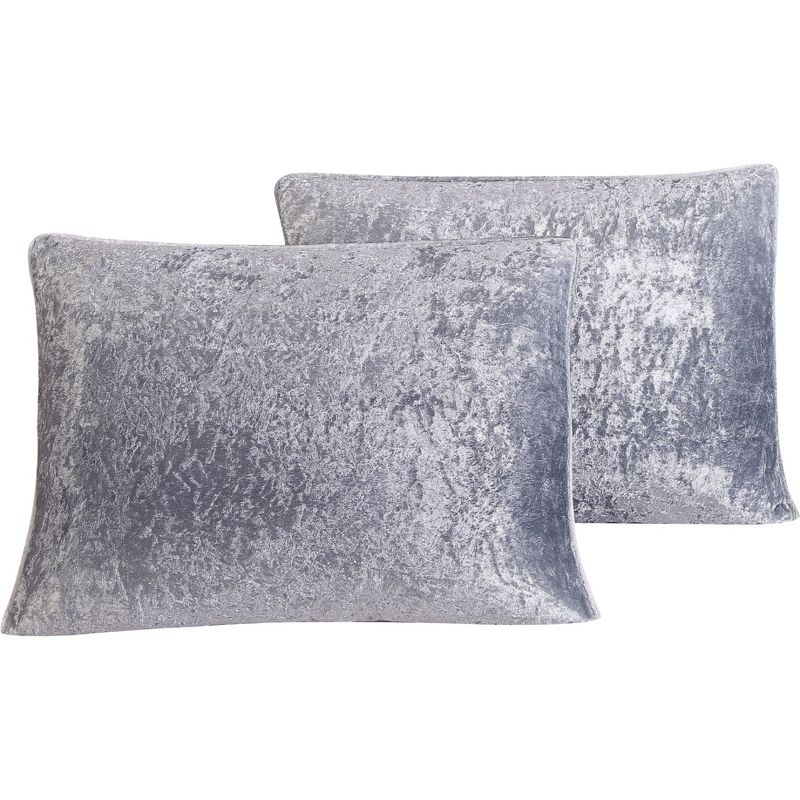 3pc Queen Bradshaw Velvet Comforter Set Gray - Geneva Home Fashion