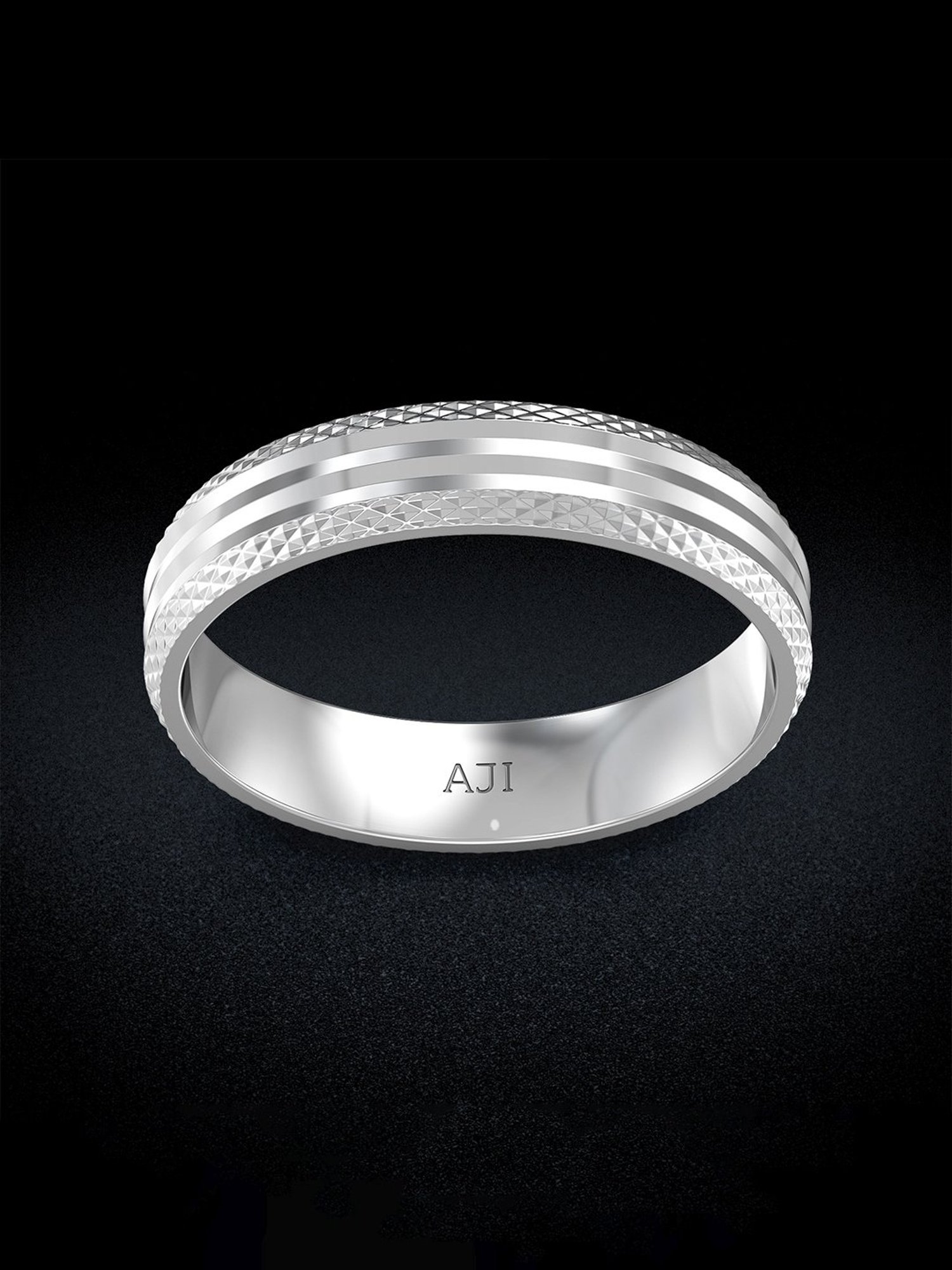 Malabar Gold and Diamonds 950 Platinum & 0.02 ct Diamond Ring