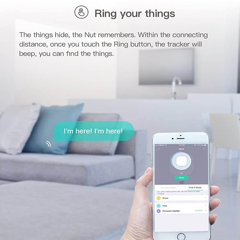 Smart Key Finder Bluetooth WiFi Tracker GPS Locator Wallet Phone Key AntiLost Bidirectional Alarm Reminder 1 Pack White