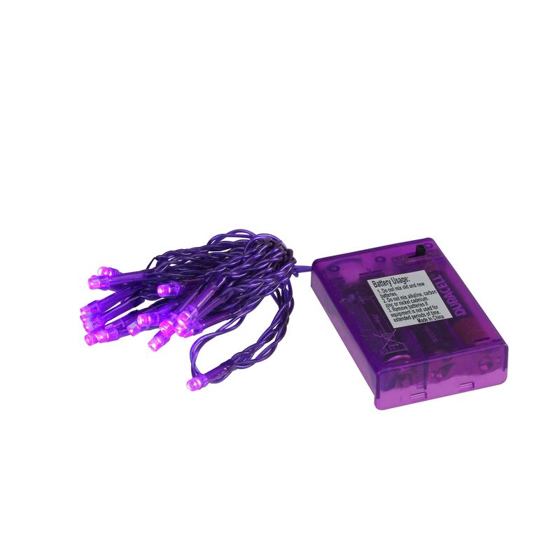 Penn 20 Battery Operated Purple LED Wide Angle Christmas Lights - 7 ft Purple Wire