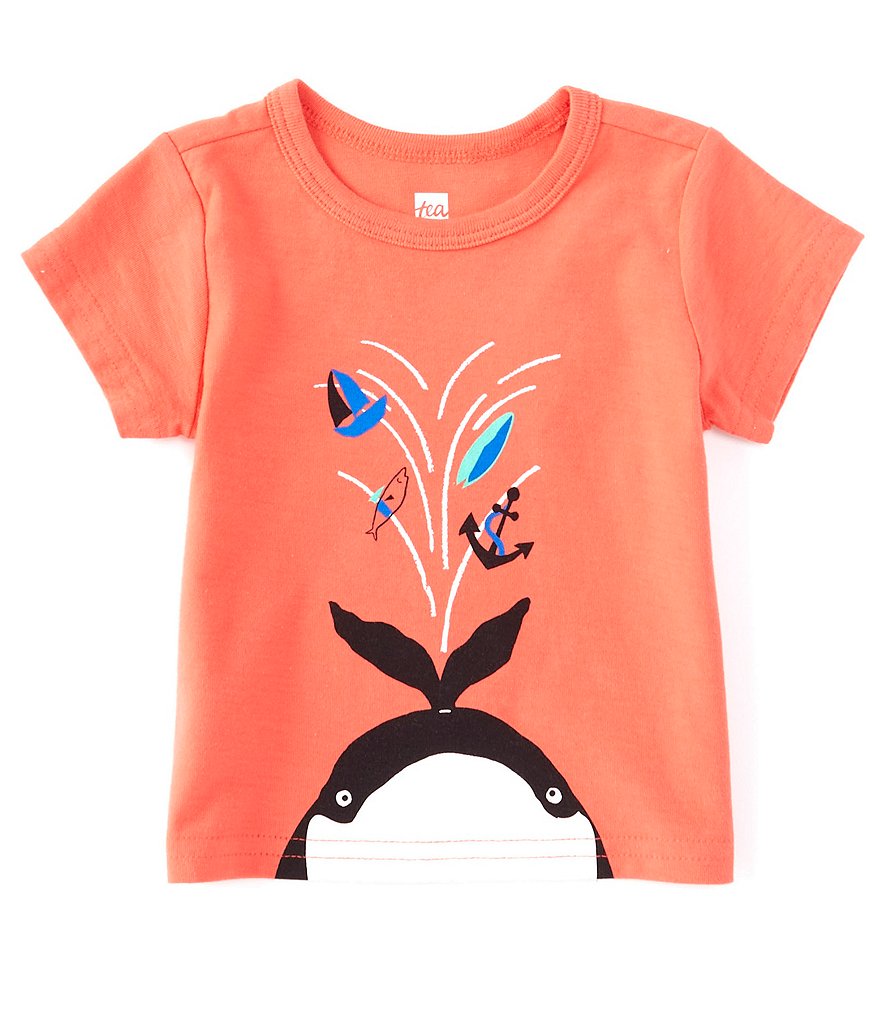 Tea Collection Baby Boys 3-24 Months Short-Sleeve Whale Spout Graphic Tee