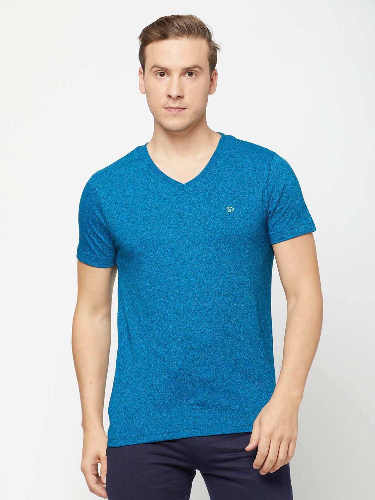 Sporto Warm Blue Regular Fit T-Shirt