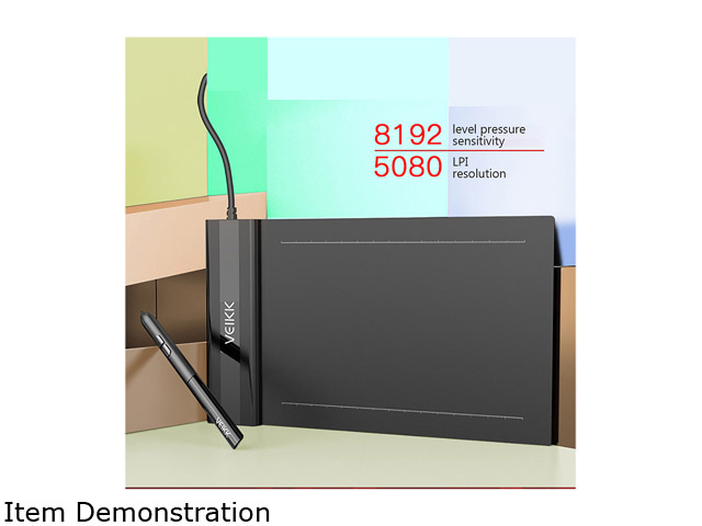 VEIKK S640 Digital Graphics Drawing Tablet 6*4 inch Pen Tablet with 8192 Levels Pressure Passive Pen 5080 LPI One-Touch Eraser Hand Painted Tablet