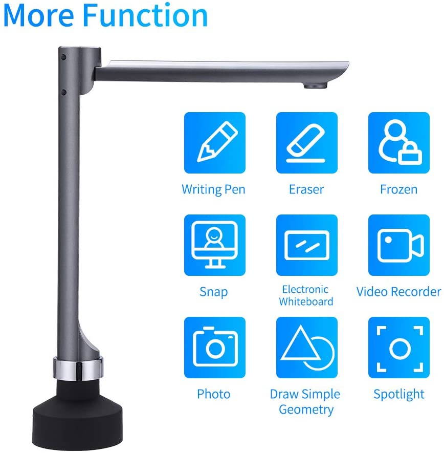 BK F60A 5 Million Pixels Document Camera High Definition Portable Scanner A4 Scanners Smart Office Desk Lamp for File Recognition,  Online Classes and Office Card Passport Recognition Document Camera