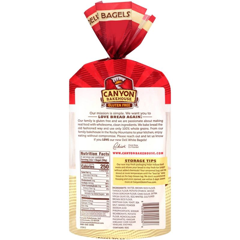 Canyon Bakehouse Gluten Free White Bagels - 14oz/4ct