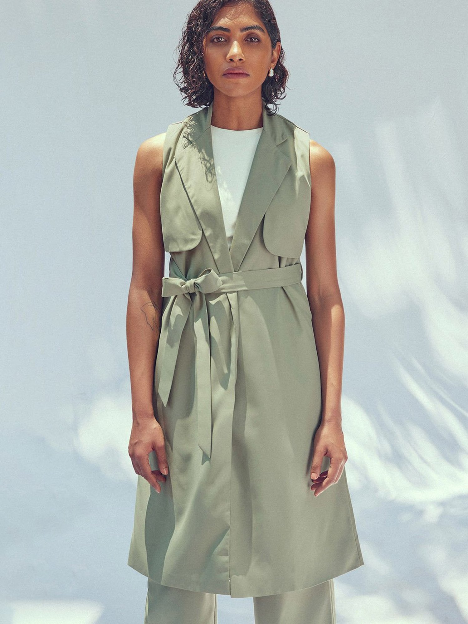 The Label Life Sage Green Trench Coat