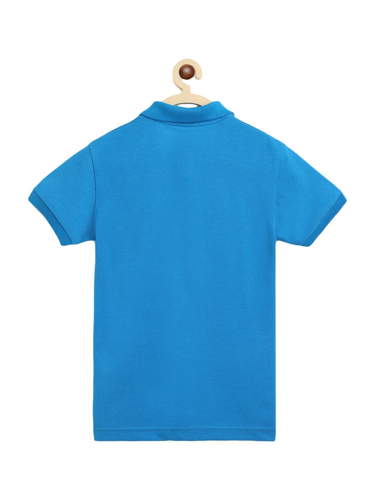 Li'l Tomatoes Kids Turquoise Embroidered T-Shirt