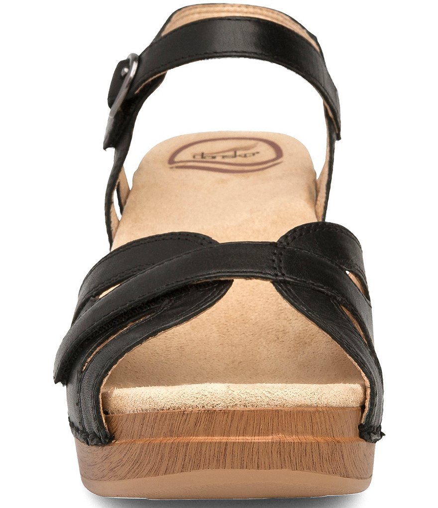 Dansko Season Leather Block Heel Platform Sandals